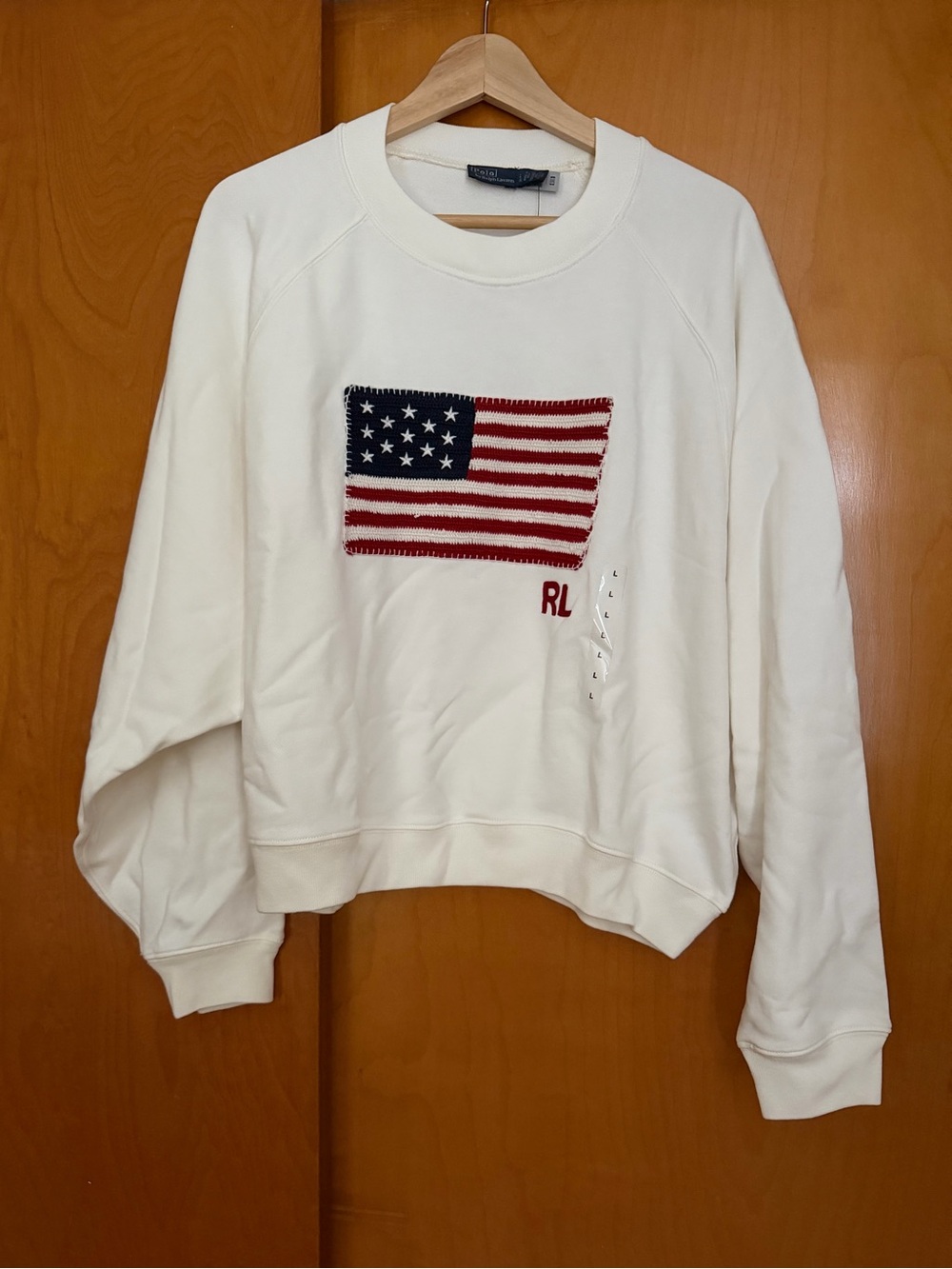 NWT Polo Ralph Lauren Sweatshirt with Embroidered American Flag